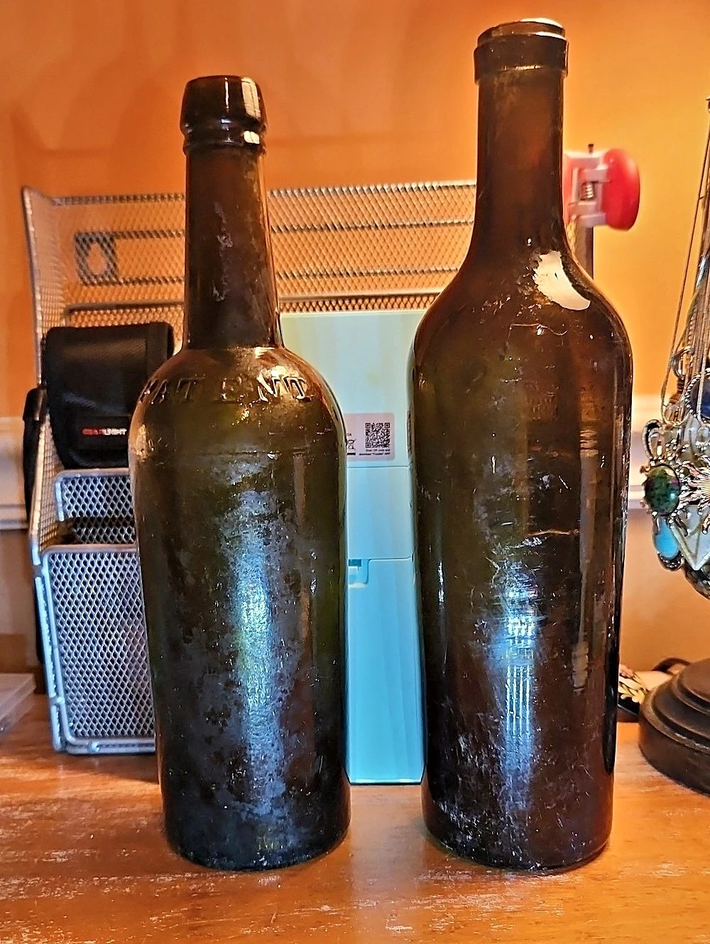 Vintage Brown Glass Bottle Set